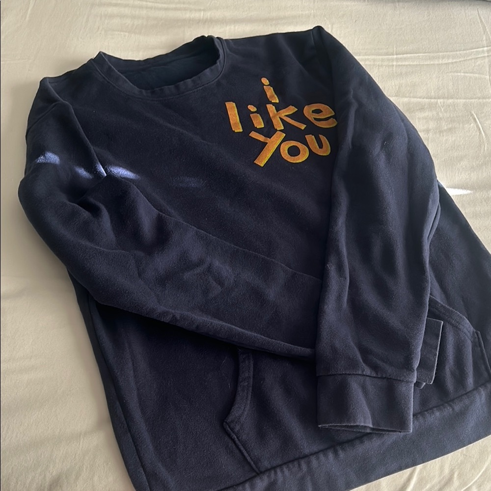 Navy Blue 'I Like You' Sweater